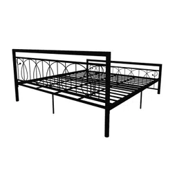 Homdec Lyra Metal Platform Bed with Headboard and Footboard, Heavy Duty Mattress Foundation – No Plywood Needed, Noise Free (Black, King) image 4