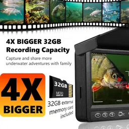 FishPRO Underwater Fishing Camera w/DVR Portable - 4.3'' (No Need Learn) Ice Fishing Camera Underwater 32GB SD Card, 3-Grade IR Lighting, 20X Zoom,1000TVL Ice Fishing Fish Finder for Kayak Ice Fishing image 4