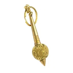 ayoshri Brass/Peetal Iron Mix Hanuman Ji/Bajrangbali Gada Keychain Keyring Gift For Men, Women, Boys, Girls and Friends image 1
