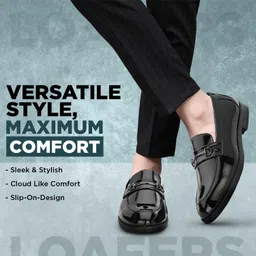 stanphord Mens Echo Formal Shoes | Synthetic Patent Formal Slip on Shoes | Memory Foam Padded Insole | Perfect for Formal Wear, Business Casual and Parties/Wedding image 3