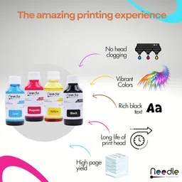 needle ; pin point precision Needle 4x100gms (CMYK Combo) Cartridge Inkjet Ink Refill Compatible with HP and Canon Cartridge Printers image 3
