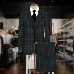b bigreams - your comfort is our mission BIGREAMS Men's Checkered Blazer Unstitched Fabric Perfect for Coat Pant & 3-Piece Suits, Free Size Polyviscose Material, 450 Grams Weight image 2