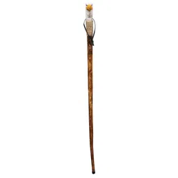 Rustic Axentz Wood Walking Trekking Hiking Pole Stick with Twine Grip, Rubber Tip, Wrist Strap, 46", Carved Eagle image 1