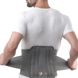 Plutoex "Premium Adjustable Lumbar Support Belt for Effective Back Pain Relief - Unisex Waist Brace with Custom Fit - Lumbar Support for Men and Women - 1 Unit, Free Size" image 1