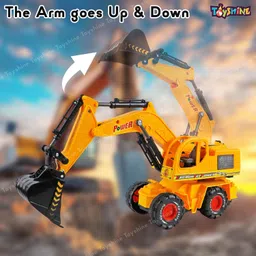 Toyshine Remote Control Rechargable Engineering Digger Truck Construction Excavator Toy with 360° Rotation Features Interactive Play Toy for Kids 3+ image 2