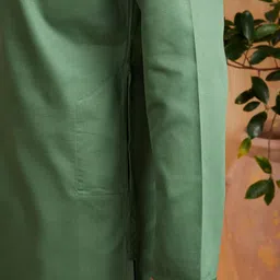 amazon brand - symbol Men's Cotton Solid Festive Embellished Long Kurta (Regular Fit) image 5
