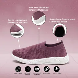 pahnava Women's Slip-on Knit Walking Shoes | Breathable PVC Sole | Lightweight Comfortable Casual Sneakers for Walking, Gym, Travel image 3
