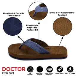 doctor extra soft Men's Comfortable TPR Slippers with Cushion FootBed for Adult| Orthopedic & Light Weight| Stylish & Anti-Skid| Waterproof Everyday Casual Durable Dr. Home Flip Flops Gents Boys D-37 image 2
