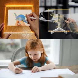 NYRWANA DIY 3D Acrylic Writing Board with Pen & Light | 15x15 cm | Led Writing Pad, Writing Pad with Light, Acrylic Board, Table Lamp, Home & Office Decor Items, Gift, Personalized Led Board image 4