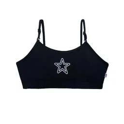 YouGotPlanB Training Bra | Starry Design | Cotton Blend | Non-Padded | Wire Free | Adjustable Straps | Beginners Bra for Girls | 12-14 Years | Combo Pack of 3 image 2