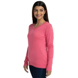 globus Pink Solid Pullover Sweater image 4