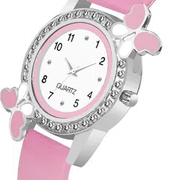 acnos Premium White Dial Diamond Analog Watch for Girls Best Design Butterfly Combo 2 Pack of 2 image 2