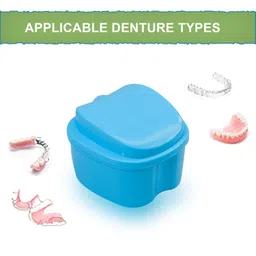 Dentosmile Denture Boxes, Retainer Box Orthodontic Mouth Guard Dental Storage Container/Teeth Storage Box in Light Blue Color (1) image 5