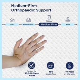 The Sleep Company SmartGRID Ortho Mattress | Japanese Patented Technology | AIHA Certified | Medium Firm Orthopedic Mattress for Back Pain Relief | 10 Years Warranty | King Size Bed 72x72x6 image 5