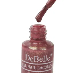 DeBelle Gel Nail Polish Classy Chloe(Dark Mauve with Micro Shimmer Nail Paint)| Non UV - Gel Finish |Chip Resistant | Seaweed Enriched Formula| Long Lasting|Cruelty and Toxic Free| 6ml image 3