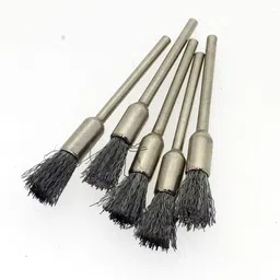 SWISSO 10PCS Mini Wire Steel End (Thupi) Brushes Wheel for Grinder or Drill 2.3x5mm Pack Of 1 image 4