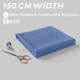 b bigreams - your comfort is our mission BIGREAMS Unstitched Royal Blue Denim Jeans Fabric For Men's | Wrinkle Free Trouser & Pant, 58" Wide Denim Cloth | image 3