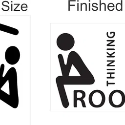 jnm enterprise JNM Thinking PVC Vinyl Room Theme Bathroom/Toilet Door Sign Sticker, Self-Adhesive image 5