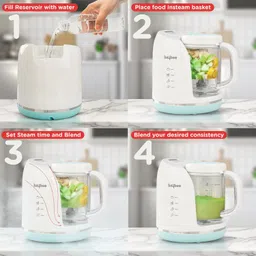 BAYBEE 4-in-1 Multifunctional Electric Baby Food Processor with Steamer, Chopper & Grinder | Portable Baby Food Blender and Steamer image 4