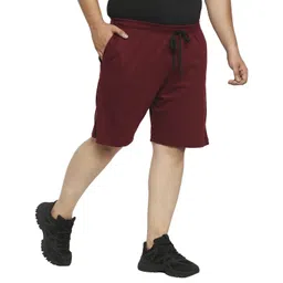 vaishvik Mens Plus Size Shorts - Burgundy image 2