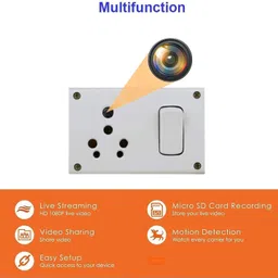 IC Plus Spy Switch Board Socket Camera 4K Audio Video Recorder with Day Vision 32GB Inbuilt (LookCam Pro APP) image 5