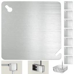 Laowu 8PCS Metal Electrical Box Covers, 4 Inch Square Flat Blank Galvanized Steel Junction Box Cover image 1