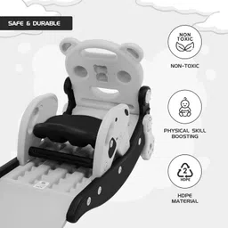 Amazon Brand - Jam & Honey 3-in-1 Rocking Panda Slide with Baby Rocker & Chair | for Kids 2-5 Years Old | Non-Toxic PE | Durable & Safe | BIS Approved | Black & Grey image 4