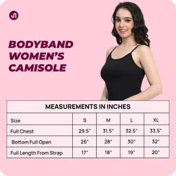 bodyband Camisole for women cotton spaghetti top for womens stretchable slips for womens adjustable strap cami tops for women regular fit spaghetti for woman inner slips for woman cotton inner for Girls image 5