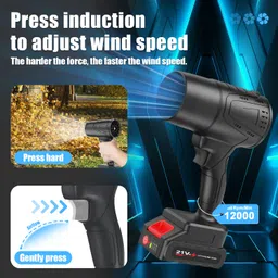 kusakyo Leaf Blower Cordless with Battery, blowers for Lawn Care, 21V*2 Pcs Batteries Electric Leaf Blowers for Lawn Care, Patio, Blowing Leaves, Battery Powered Leaf Blower for Snow Blowing image 4