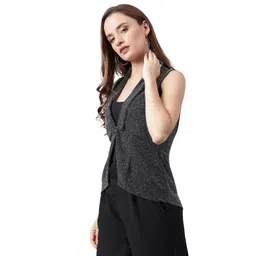 latin quarters Women Sleeveless Black Shrug image 2