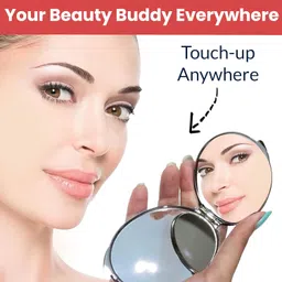 Temperia Pocket Mirror for Women & Girls - Small & Compact Hand Mirror for Makeup - Foldable, Portable, Travel Friendly Purse Mirror - Premium & Ergonomic Design (Random Colors & Designs) image 3
