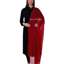 zen apparel Zen Women's Chiffon Stone Dupatta (2.25 meters) S-102 image 5