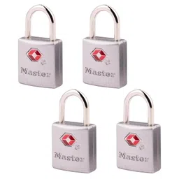 Master Lock Metal Padlock, Keyed TSA-Accepted Luggage Lock, 7/8 in. Wide, 4683Q (Pack of 4) Brass image 1