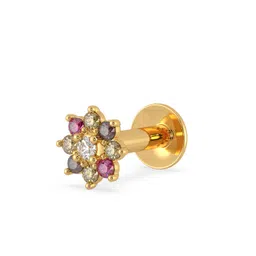 malabar gold & diamonds Yellow Gold Nose Pin for Women 22 k | 22k BIS Hallmark (916) Nose Stud for Women and Girls with Piercing image 1