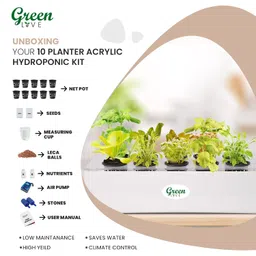 green live Green Live® Acrylic Material Hydroponic System 10-Plant Growing Kit DWC image 2