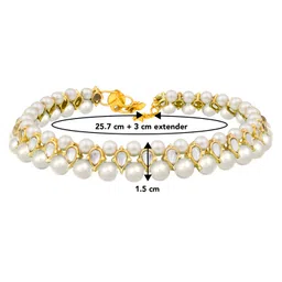 peora Gold Plated Brass & Kundan Payal Anklet for Women & Girls image 4