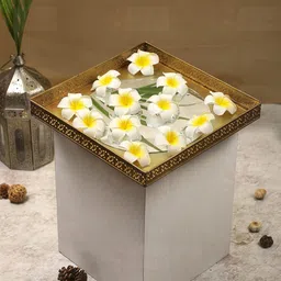 SATYAM KRAFT 12 Pcs Artificial Big Fake Foam Hawaii Beach Water Floating Flowers for Decoration, Pooja Thali, Festival & Events, Home, Table, Bedroom,Room, DIY Craft (6 cm) (White) image 4