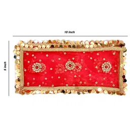 BriKSHi Devi MATA ki chunari ||Durga chunari, chunri/Navratri/Kanya Pujan chunari (Red) Pack of 2 10Inch || G66 image 3