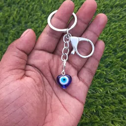 Evil Eye Charm, Bag Charm, Purse Charm, Key Charm, Eye Keyring, Buggy Charm, Stroller Charm, Protection, Nazar boncuk, Dog tag, (Blue) image 3