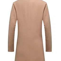 lisskolo Men's Classic Wool Trench Overcoat Single Breasted Mid Long Wool Blend Top Pea Coats Jackets image 2
