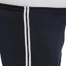vaishvik Mens Plus Size Shorts with Zip Pockets - Navy Blue image 4