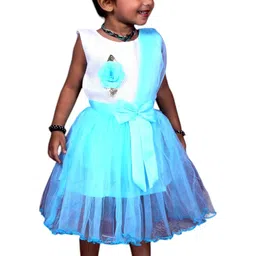 yuvina fashion Baby Girls Blue Colour Frock image 2