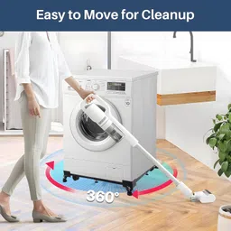 Kuber Industries 2 Pcs Combo of Adjustable Washing Machine Stand with Wheels and 4 Anti Vibration Stopper with Suction Cup | Fridge and Dishwasher Stand | Washing Machine Adjustable Height Footpad image 4