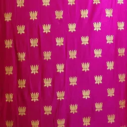 Talambralu Lotus Design Shiny Soft Satin Fabric Backdrop Cloth for Traditional Events/Pooja Decoration/Festival Decoration/Indoor Traditional Events… (Pink) image 1