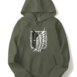 adro Men's Fleece Attack On Titan Hooded Printed Hoodies image 1