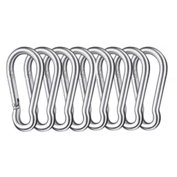 SIGNATRON Stainless Steel Spring Snap Hook Carabiner/Hook Swing Connector/Heavy Duty Multipurpose (Silver) - Pack of 8 image 1