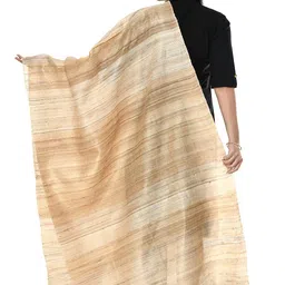 moeza Women's Pure Tussur Ghichcha Silk Beige Dupatta, Pack of 1, MFD0190 image 2