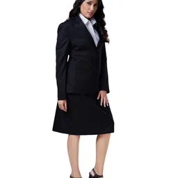 charcoal fashion Women's Solid Black Regular Fit Formal Blazer image 2