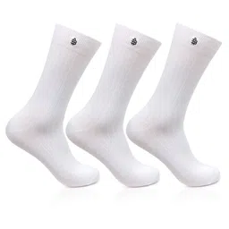 bonjour Men's Cotton White Rib Socks- Pack of 3 image 1