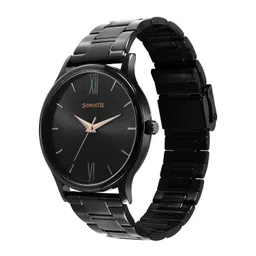 sonata Aspire Quartz Analog Black Dial Stainless Steel Strap Watch for Men-77105NM03W/NT77105NM03W image 3